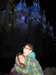 The Girl and Boy in front of Sleeping Beauty's Castle