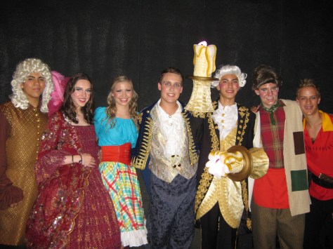 A mix of both casts, after the show.