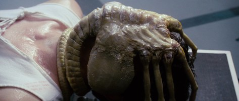 Face hugger on a face in Alien the movie. 